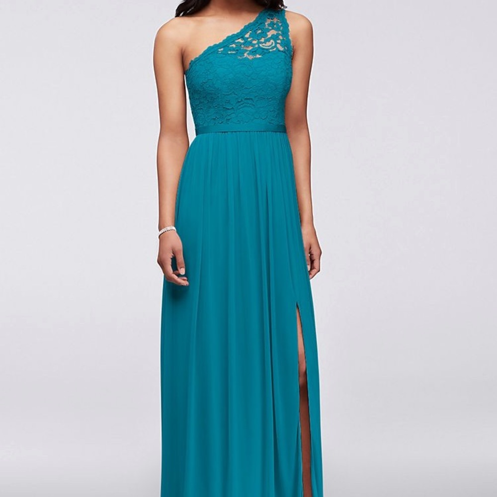 Long One Shoulder Lace Dress
